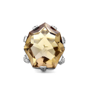 Galactical Faceted Galactical Champagne Quartz Ring in Sterling Silver