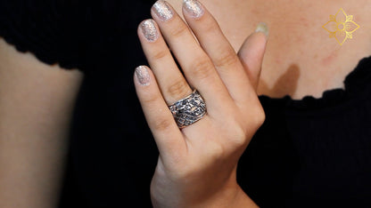 Kyoto Black Diamond 0.40ct Ring in Sterling Silver