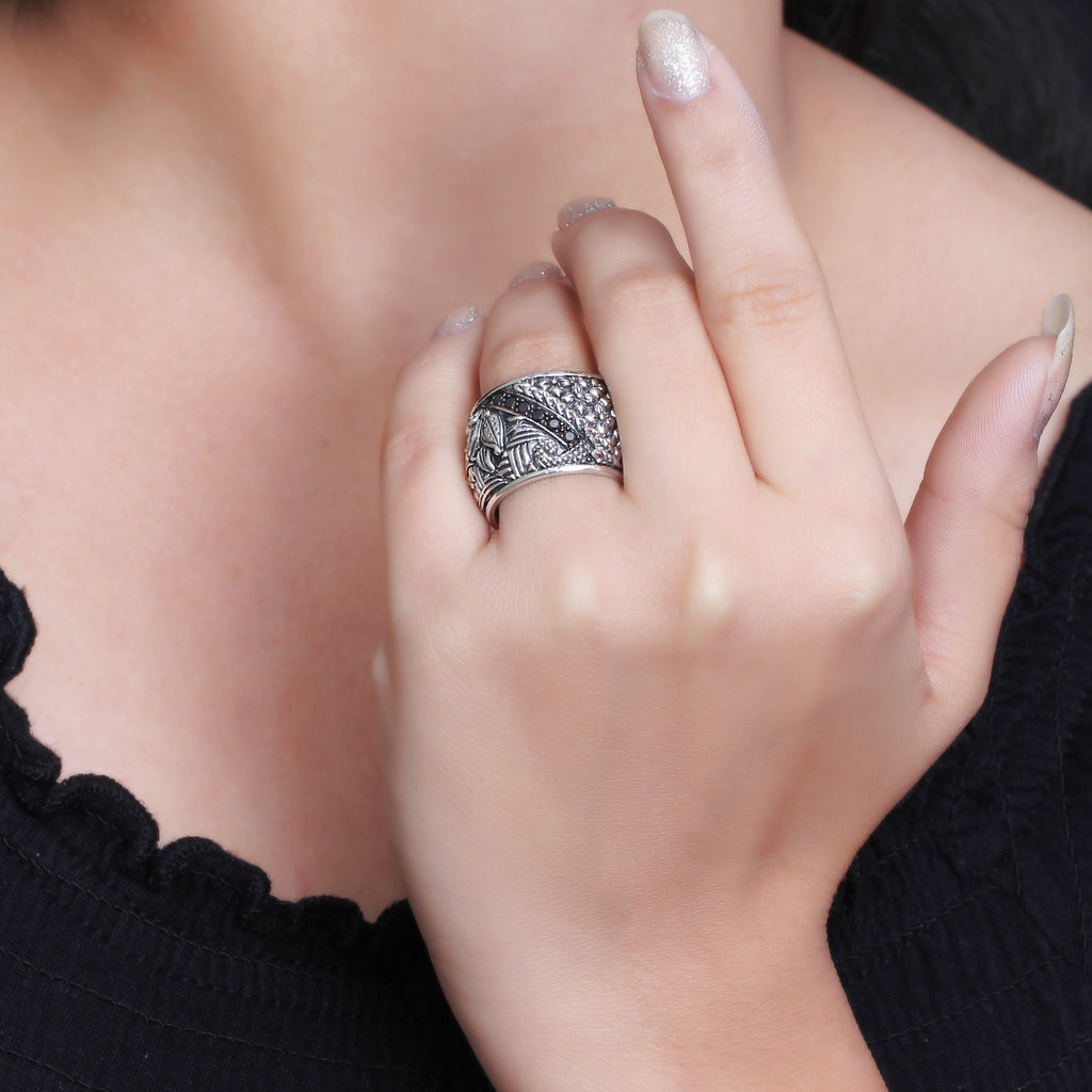 Kyoto Black Diamond 0.40ct Ring in Sterling Silver