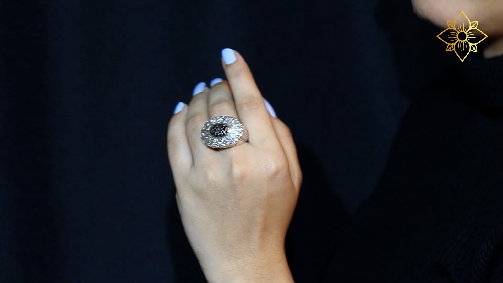 Kyoto Black Diamond 0.60ct Ring in Sterling Silver | Stephen Dweck