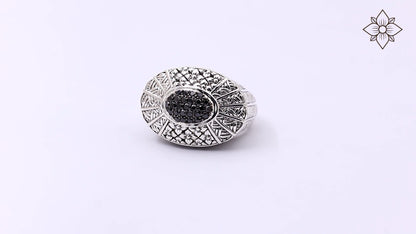 Kyoto Black Diamond 0.60ct Ring in Sterling Silver