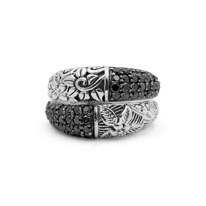 Kyoto Black Diamond 1.00ct Ring in Sterling Silver