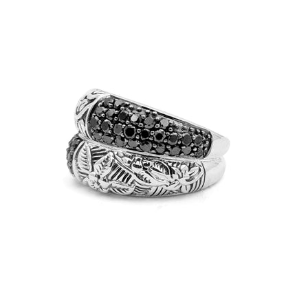 Kyoto Black Diamond 1.00ct Ring in Sterling Silver