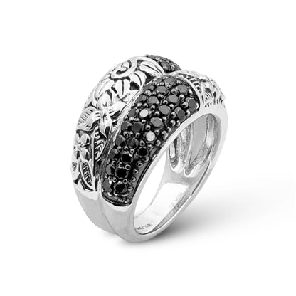 Kyoto Black Diamond 1.00ct Ring in Sterling Silver