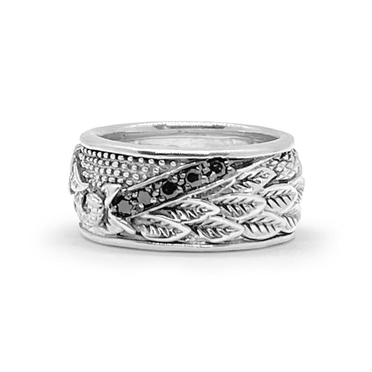 Kyoto Black Diamond 0.25ct Ring in Sterling Silver