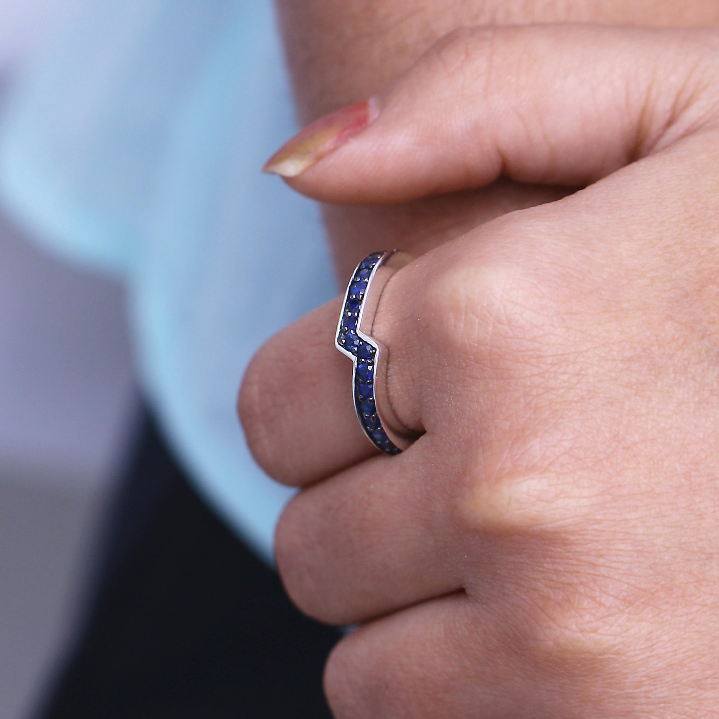 Kyoto Blue Sapphire 1.35ct Ring in Sterling Silver