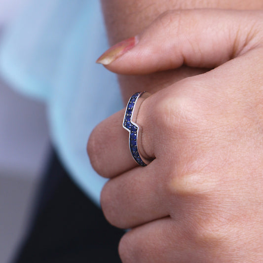 Kyoto Blue Sapphire 1.35ct Ring in Sterling Silver