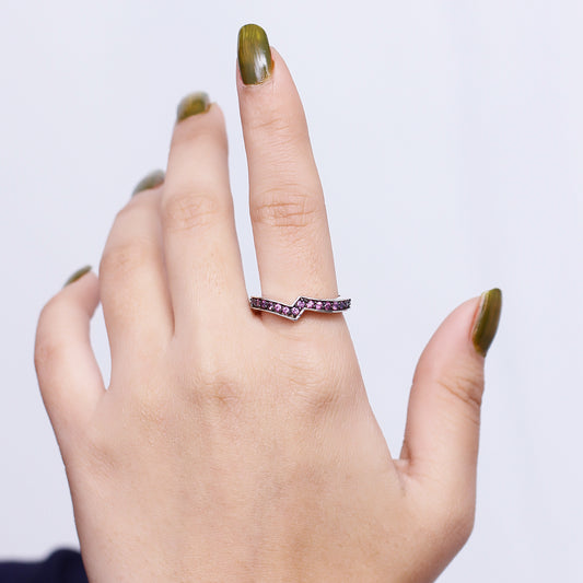 Kyoto Pink Sapphire 1.25ct Ring in Sterling Silver