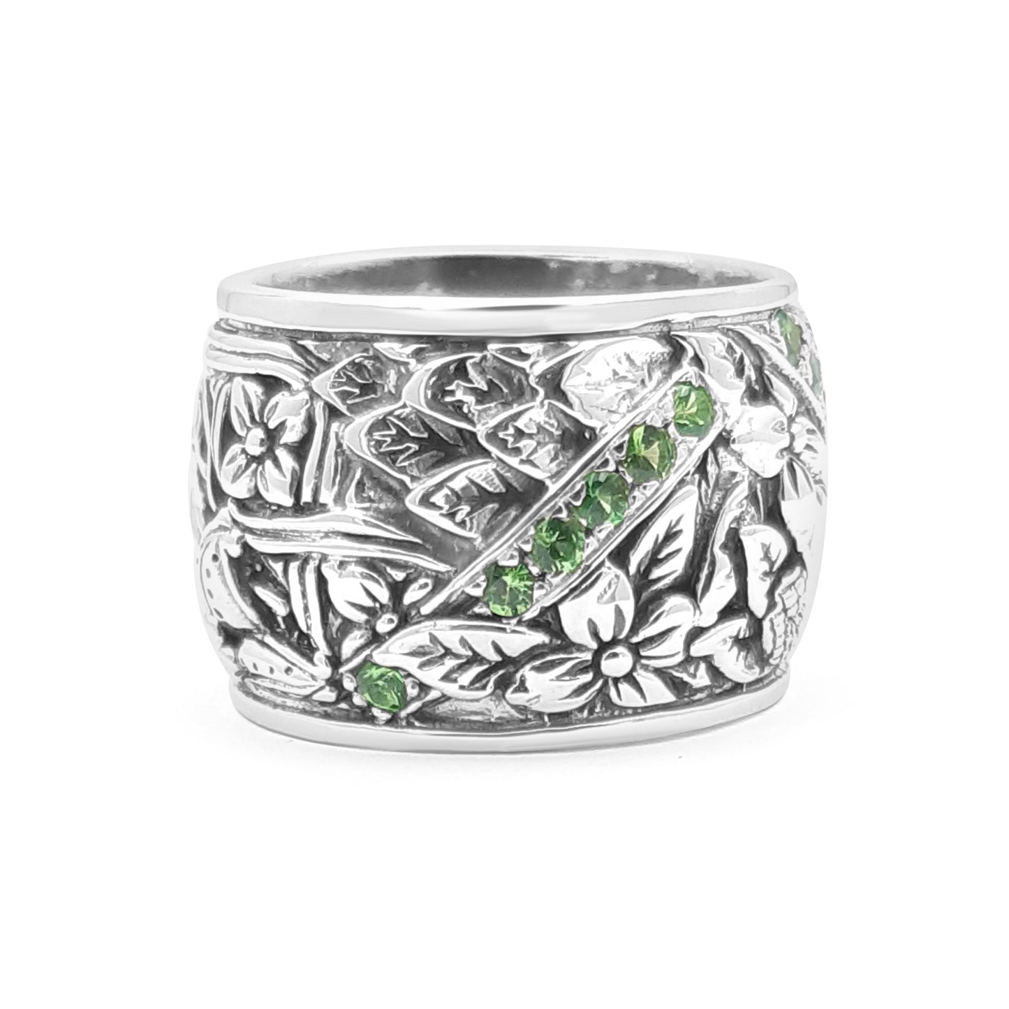 Kyoto Tsavorite 0.70ct Ring in Sterling Silver