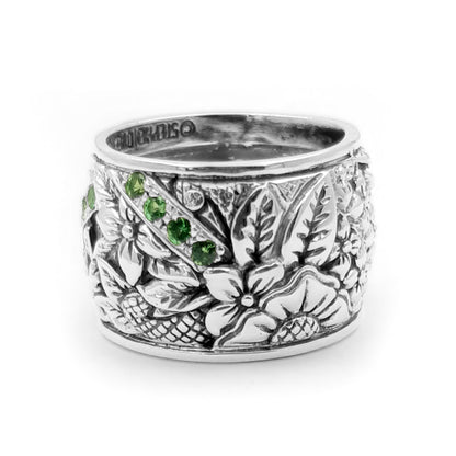 Kyoto Tsavorite 0.70ct Ring in Sterling Silver