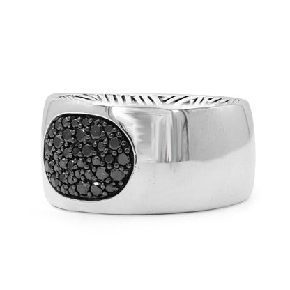 Kyoto Black Diamond 0.75ct Dome Ring in Sterling Silver