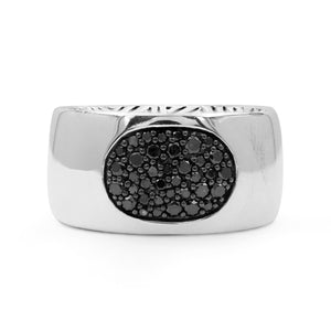 Kyoto Black Diamond 0.75ct Dome Ring in Sterling Silver