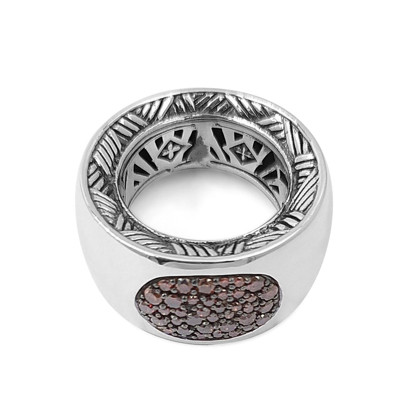 Kyoto 0.75ct Champagne Diamond Dome Ring in Sterling Silver